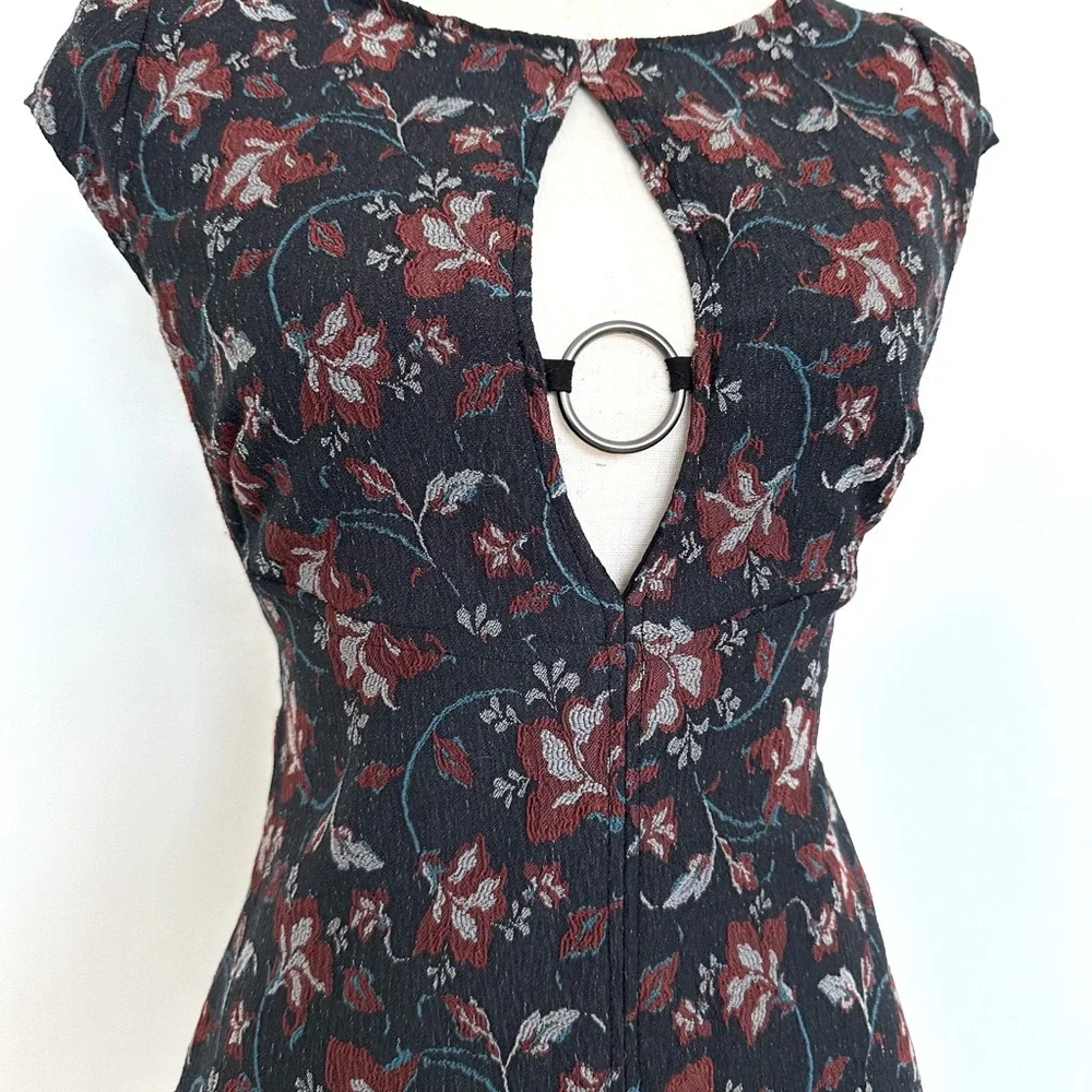 Free People Say Yes Keyhole Back Cutout Short Sleeve Mini Dress - Picture 6 of 13